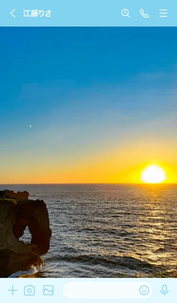 [LINE着せ替え] 最高な夕焼けの海の画像3