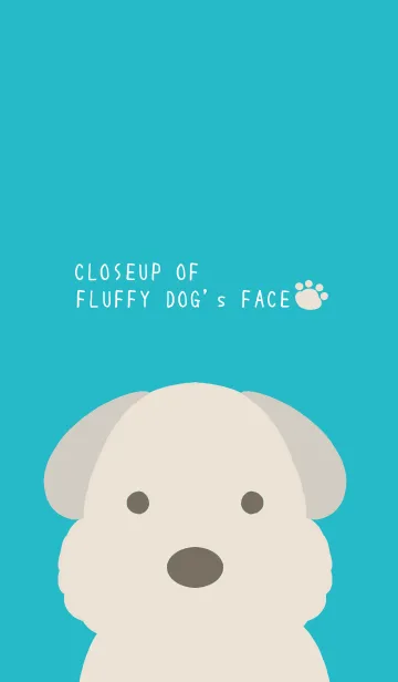 [LINE着せ替え] シンプルなもこもこ犬/ターコイズブルーの画像1