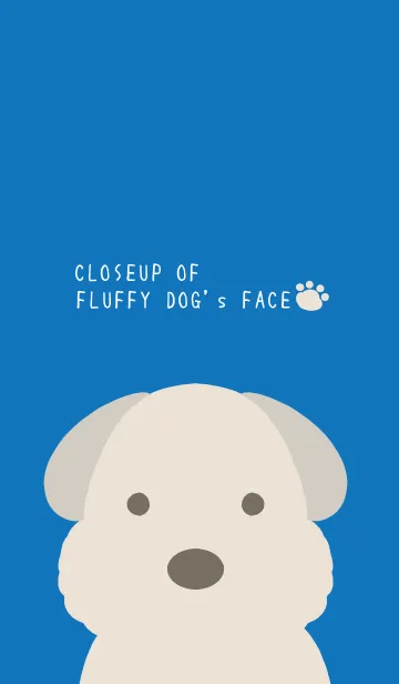 [LINE着せ替え] シンプルなもこもこ犬/ブルー/ホワイトの画像1