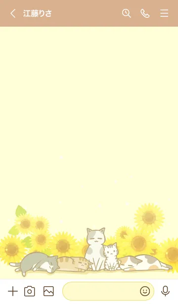 [LINE着せ替え] 陽だまり猫 17 向日葵の画像3