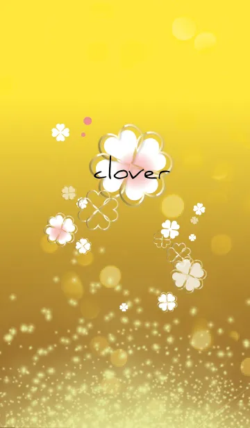 [LINE着せ替え] ベージュピンク : 金運ゴールド&クローバーの画像1