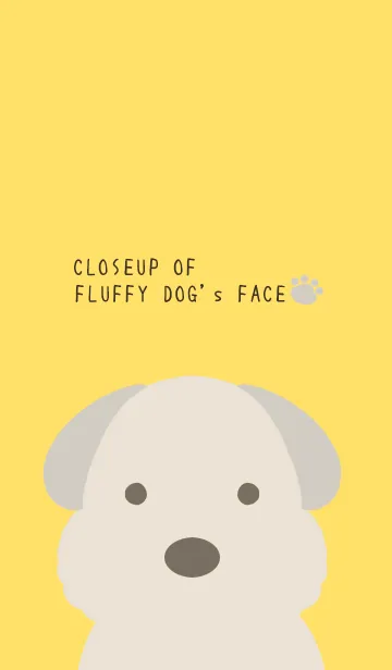 [LINE着せ替え] シンプルなもこもこ犬/イエローの画像1