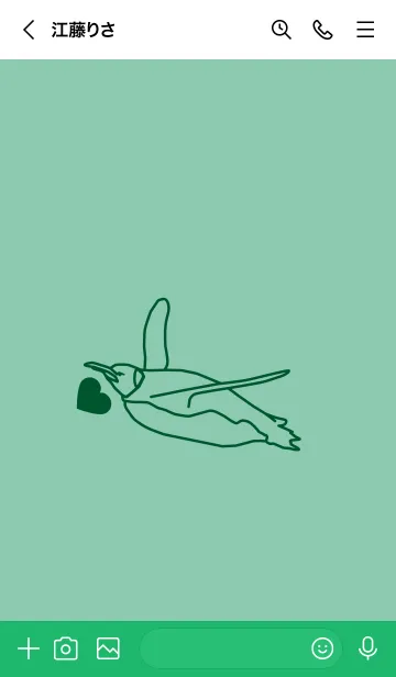 [LINE着せ替え] ペンギンとハート (ディープアクア)の画像3