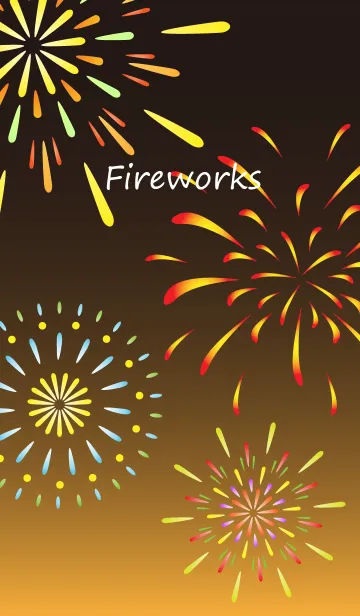 [LINE着せ替え] 打ち上げ花火の着せかえ 黒とオレンジ背景の画像1