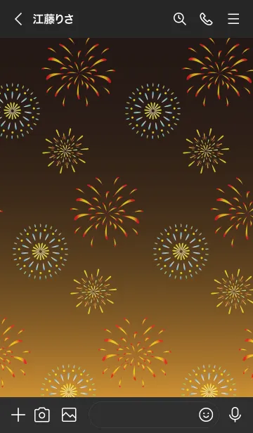 [LINE着せ替え] 打ち上げ花火の着せかえ 黒とオレンジ背景の画像3