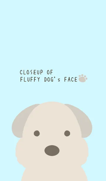 [LINE着せ替え] シンプルなもこもこ犬/ライトブルーの画像1