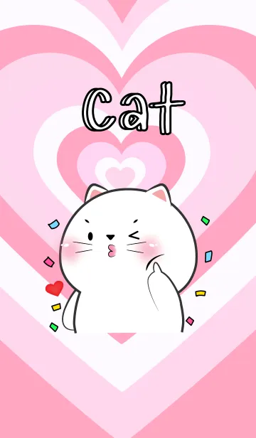 [LINE着せ替え] Love White Cat In Love Theme (JP)の画像1