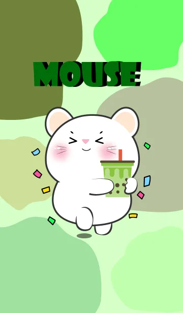 [LINE着せ替え] White Mouse Like Green Color Theme (JP)の画像1