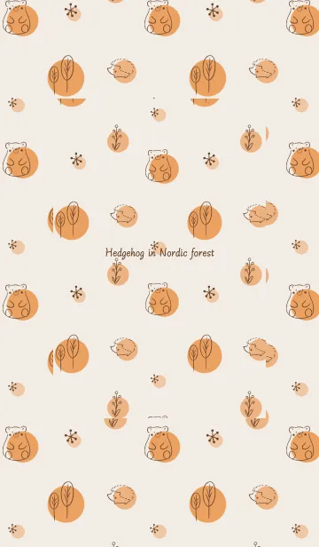 [LINE着せ替え] 北欧の森のハリネズミ -オレンジ-の画像1