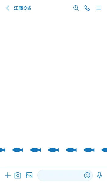 [LINE着せ替え] ねことおさかな(white&blue)の画像3