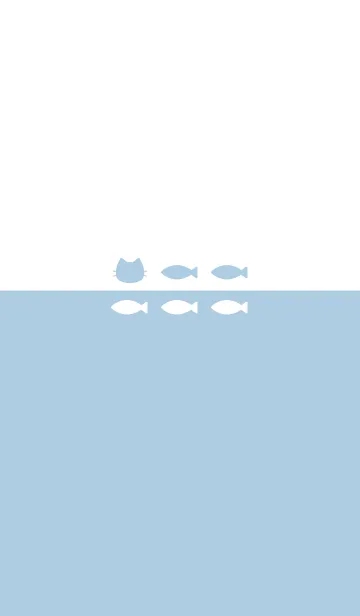 ねことおさかな(white&blue2)の着せ替えメイン画像