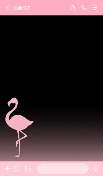 [LINE着せ替え] Flamingo Black & Pink 15の画像3