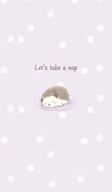 [LINE着せ替え] おひるねハリネズミ -パープル- ドット 2の画像1