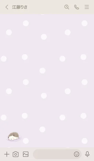 [LINE着せ替え] おひるねハリネズミ -パープル- ドット 2の画像3