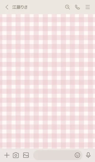 [LINE着せ替え] Gingham Check Natural Pink-SIMPLE 14の画像3