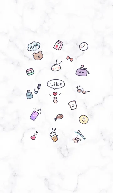 [LINE着せ替え] お洒落なシンプルアイコン♥藤色07_1の画像1