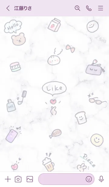 [LINE着せ替え] お洒落なシンプルアイコン♥藤色07_1の画像3