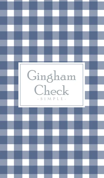 [LINE着せ替え] Gingham Check Navy-SIMPLE 14の画像1
