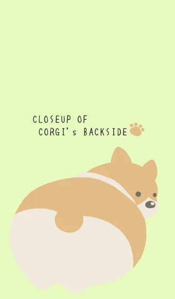 [LINE着せ替え] コーギーのおしり/イエローグリーンの画像1