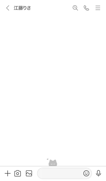 [LINE着せ替え] ひょっこりネコさん。白とグレーの画像3