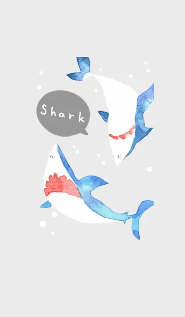 [LINE着せ替え] 水彩画サメのイラスト・23の画像1
