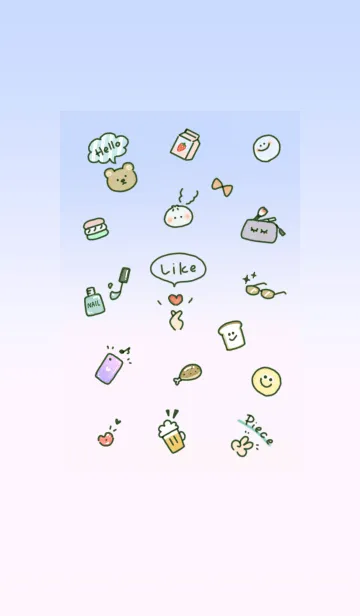 [LINE着せ替え] シンプルアイコン♥ブルーピンク03_1の画像1