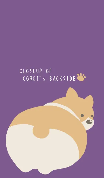 [LINE着せ替え] コーギーのおしり/ディープパープルの画像1