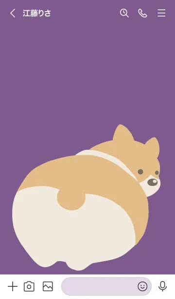 [LINE着せ替え] コーギーのおしり/ディープパープルの画像3