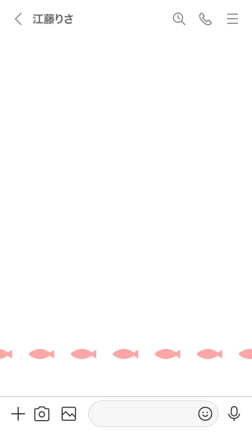 [LINE着せ替え] ねことおさかな(white&pastel red)の画像3