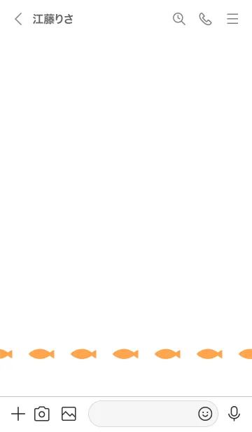 [LINE着せ替え] ねことおさかな(white&orange)の画像3