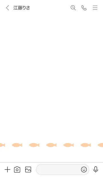 [LINE着せ替え] ねことおさかな(white&pastel orange)の画像3