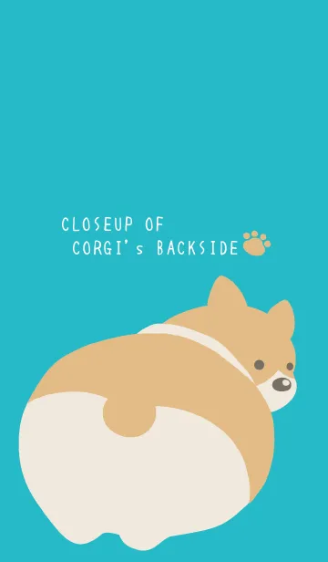 [LINE着せ替え] コーギーのおしり/ターコイズブルーの画像1