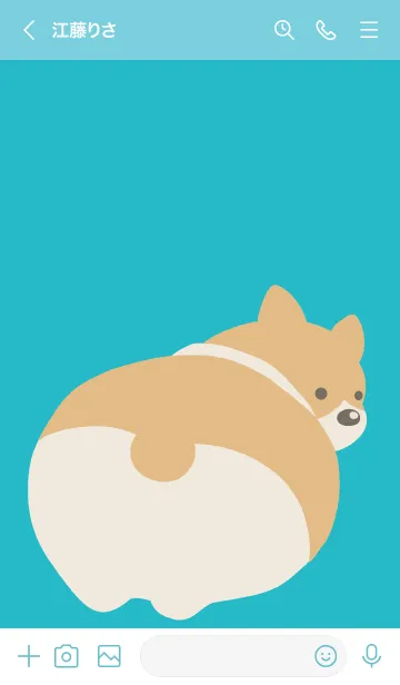 [LINE着せ替え] コーギーのおしり/ターコイズブルーの画像3