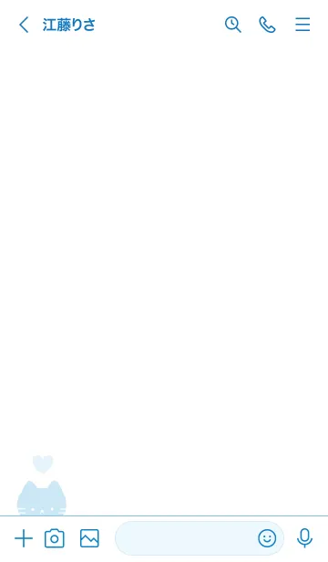 [LINE着せ替え] しんぷる ねこ 01 - スカイブルーの画像3