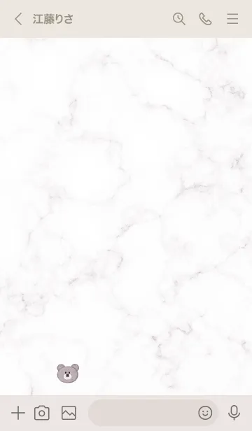 [LINE着せ替え] シンプルマーブル・クマ♥グレージュ02_1の画像3