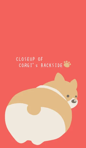 [LINE着せ替え] コーギーのおしりの着せかえ/朱色の画像1