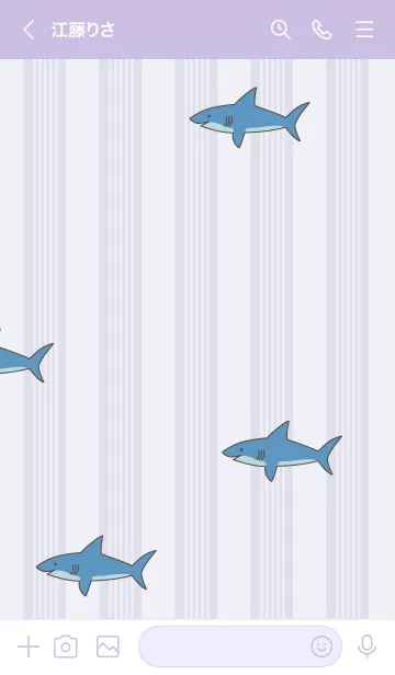 [LINE着せ替え] サメ たくさん24の画像3
