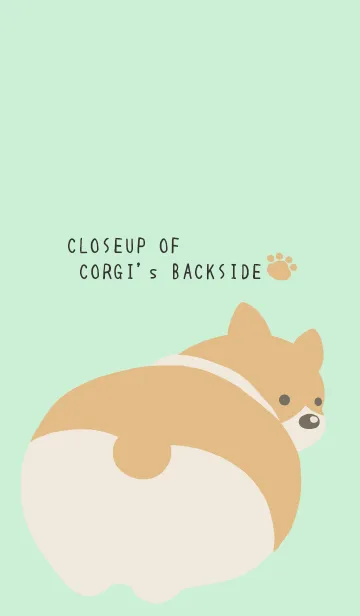 [LINE着せ替え] コーギーのおしり/ライトミントグリーンの画像1
