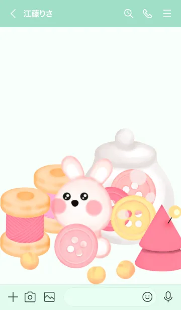 [LINE着せ替え] Happy sew Happy bunny 9の画像3