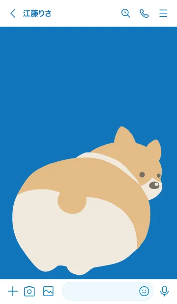 [LINE着せ替え] コーギーのおしり/ブルー/ホワイトの画像3