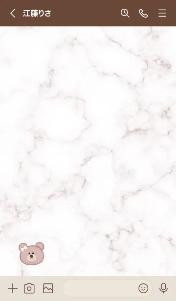 [LINE着せ替え] マーブル・クマとリボン♥グレージュ02_1の画像3