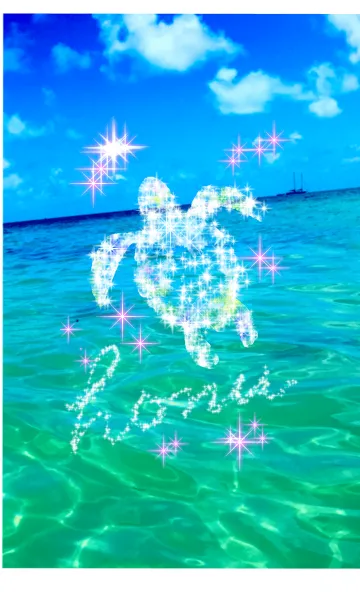 [LINE着せ替え] 海の守り神 ホヌ きらめきピンクの画像1