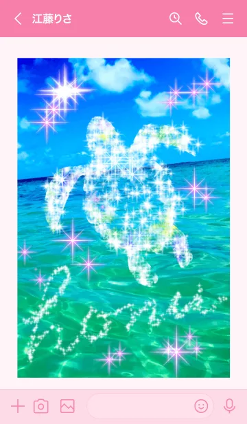 [LINE着せ替え] 海の守り神 ホヌ きらめきピンクの画像3