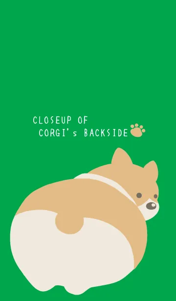 [LINE着せ替え] コーギーのおしりの着せかえ/グリーンの画像1