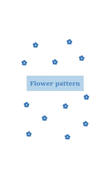 [LINE着せ替え] flower pattern #blue whiteの画像1