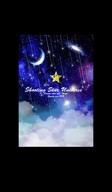 [LINE着せ替え] 願いが叶う 星の雨 三日月 天の川の画像1