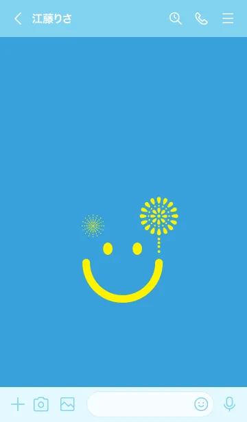 [LINE着せ替え] スマイル＆花火-露草の画像3