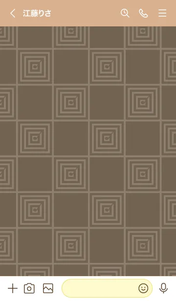 [LINE着せ替え] 和音 市松模様と音符 樺茶色の画像3