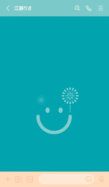 [LINE着せ替え] スマイル＆花火-浅葱色の画像3
