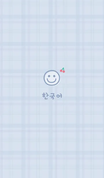 [LINE着せ替え] 韓国チェック柄<さくらんぼ>ブルーの画像1